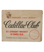 Cadillac Club Whiskey American Distillery Ad Sign Cardboard Antique 14 X 11 - $1,392.13 MXN