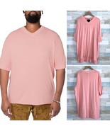 Oublier Varsity V Neck Longline Tee Rose Pink Oversized Mens Big &amp; Tall ... - $39.59