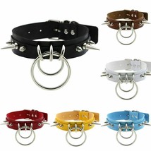 Punk Spike Metal Collar Girls Leather Harness Choker Necklace Multicolor Club - £6.63 GBP+