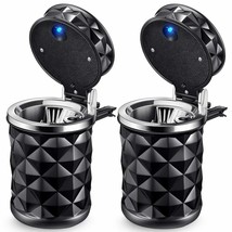 2 Pieces Car Cup Holder with Lid Car Cylinder Portable with Blue Led Lig... - $21.77