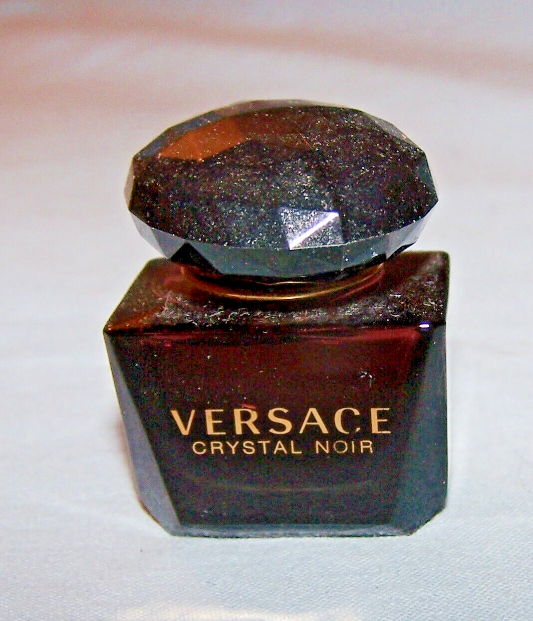 Vintage Full Miniature Versace Crystal Noir  Eau de Toilette Glass Bottl... - $16.50