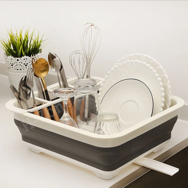 Foldable Camping Car Basin Cutlery Rack with TPR Sink Design - Portable and Ea - £18.90 GBP