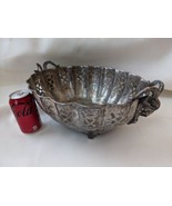 Tazón Reticulado Con Mangos De Cabeza De Carnero De Plata Vieja 17 X 11 ... - $3,502.94 MXN