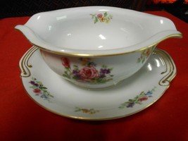 Beautiful Puritan &quot;Melody&quot; Dinnerware- Gravy Boat And Connected Tray - £13.50 GBP