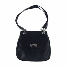 Nina Ricci Paris Black Leather Handbag Shoulderbag Bow Crossbody Purse B... - £47.82 GBP
