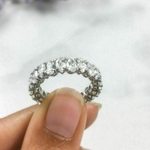 14K White Gold Plated Silver Simulated Pear Cut Diamond Unique Eternity ... - $125.23