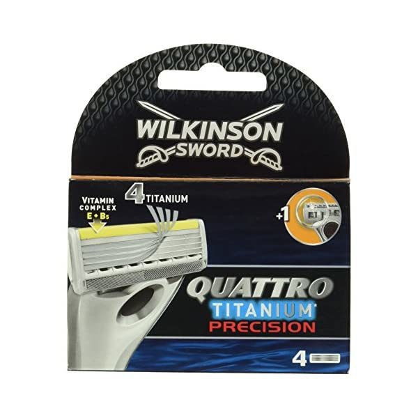 Wilkinson Sword Quattro Titanium Precision Razor Blades -Pack of 4  - £12.78 GBP