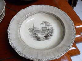 John Ridgeway c1840s &quot;Doria&quot; pattern Stone Antique 3 soup  Plates 10 1/4&quot; [a4-1] - £74.30 GBP