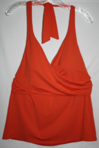 Lands' End WOMENS 16 Orange Surplice V Neck Tankini Halter Top Swimsuit ... - $16.68