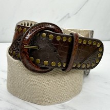 Chico&#39;s Studded Brown Boho Stretch Wide Belt Size Small S Womens - £17.20 GBP