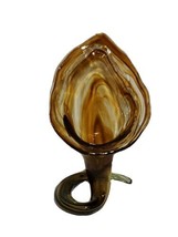 Vintage Hand-Blown Green Swirl Calla Lily Sculpture Vase Home Decor 10.5... - £23.15 GBP