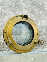 Vintage Antique Brass 12&quot; Canal Boat Porthole Door Window Round Glass Ho... - £106.22 GBP