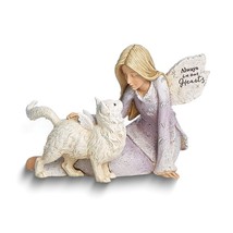 Heavenly Blessings Always in Our Hearts Angel with Cat Memorial Figurine - £55.93 GBP