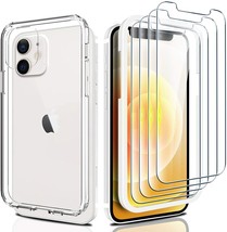[4 Pack] Tempered Glass +  Clear Case Compatible with Apple iPhone 12 Mini - £7.83 GBP