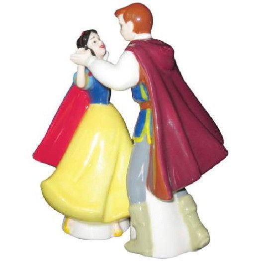 Primary image for Disney's Snow White and Prince Dancing Ceramic Salt & Pepper Shakers Set UNUSED