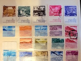 Set of 37 Vintage Israeli Cancelled Philatelic Postage Stamps from the 1970&#39;s - £7.18 GBP