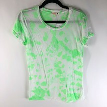 Sundry Womens T Shirt Top Scoop Neck Short Sleeve Tie Dye Green White 1 US S - £15.34 GBP