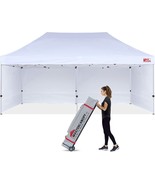 Mastercanopy Heavy Duty Pop-Up Canopy Tent With Sidewalls (10X20,White) - £450.10 GBP