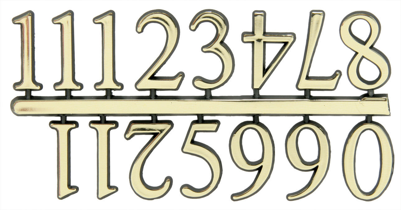 3/4&quot; Classic Gold Clock or Craft Numerals -Numbers 1-12 - NC112-34 - $2.25