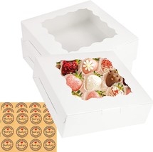 30 Pack White Pie Boxes with Window 8x8x2.5 Inch Donut Boxes Bakery Boxes Cookie - $37.66