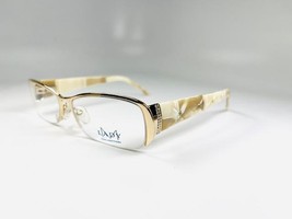 Lady M Eyewear #689 Gold Eyeglasses with Ivory &amp; Tan Temples 51/15/135 - $24.70
