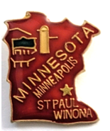 Minnesota State Shape Pin Red Map Minneapolis St Paul Winona Souvenir Tr... - $12.99
