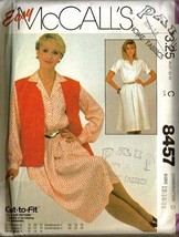 Vintage 1983 McCall's Pattern 8457 Misses' Dress & Vest Size 12-14-16 UNCUT - $12.00