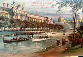 1904 St Louis Worlds Fair Hold To Light Grand Lagoon Postcard Official Souvenir - £12.54 GBP