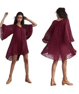 Anthropologie Toulon Pleated Mini Dress in Plum Size Small NEW - $74.45 CAD