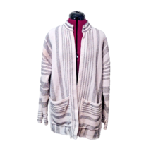 Lovestitch Baja Beach Cardigan Ecru Stripe Womens Pockets Size S/M - $27.73