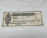 1909 Farmer&#39;s &amp; Merchant&#39;s Bank Check #20348 Continental National Bank  ... - $11.88