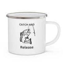 fishing catch and release gift  Enamel Camping Mug will do custom work - £19.77 GBP