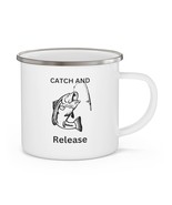 fishing catch and release gift  Enamel Camping Mug will do custom work - £19.64 GBP