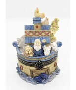 Avon Vintage 1999 Noah’s Ark 3.75&quot; X 2.5&quot; Blue Felt Lined Resin Trinket Box - $13.55 CAD