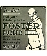 1904 Foster Rubber Heel Bowler Hat Advertisement Shoes Ephemera 7.5 x 4.75&quot; - £23.73 GBP