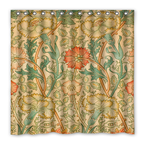 Pink and Rose William Morris Waterproof Polyester Shower Curtain  - $33.00+