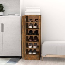 vidaXL Shoe Cabinet Smoked Oak Engineered Wood Medium Shoe Cabinet - $239.43 CAD