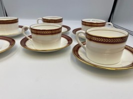 Coalport England Bone China RED WHEAT Cups &amp; Saucers Set of 6 - £103.66 GBP