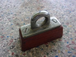 Vintage Chrome Plated Bronze teak mount Eye Pad  Marine Deck Gear - $48.51