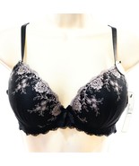 Felina Women&#39;s Mega Push Up Bra F5784 38C Black Tan Lace Floral Adjustab... - $44.61