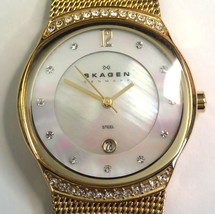 SKAGEN DENMARK 802SGG All SS Gold Quartz Women&#39;s Wristwatch - Rare - £54.10 GBP