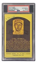 Carl Hubbell Signé 4x6 New York Giants Géants Hall Of Fame Plaque Carte PSA / - £60.95 GBP