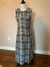 EUC ZARA Woman Black and White Linen Plaid Shift Dress SZ S - $48.51