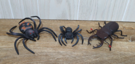 Stag Beetle Tarantulas realistic plastic rubbery legs toys figures 3 pc lot - £10.24 GBP