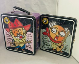 Einstein Bros Bagels 8” Lunch Box Metal tin singing Buckaroos design - £7.85 GBP