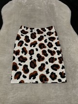 Talbots Straight Pencil Cow Print And Back Zip Skirt Size 2 - $15.67