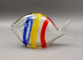 Artist Signed Colorful Fish Hand Blown Murano Art Glass Sculpture 10&quot; - £316.05 GBP