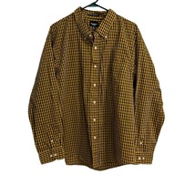 Haggar Men&#39;s XXL Yellow Black Check Long Sleeve Button Down Long Sleeve ... - $17.99