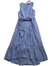 NWT J.Crew Sleeveless Faux-Wrap Dress in Peri Blue End on End Cotton 4 - £48.50 GBP