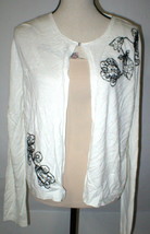 New NWT $395 Womens Max Mara Marina Rinaldi Cardigan Sweater M White Black Italy - £291.16 GBP